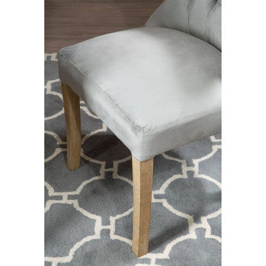 Orsina Kensington Townhouse Grey Velvet Buttoned Dining Chair