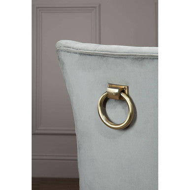 Orsina Kensington Townhouse Grey Velvet Buttoned Dining Chair
