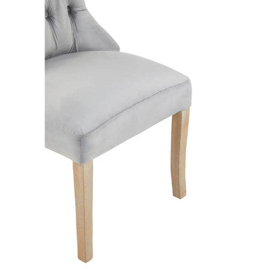 Orsina Kensington Townhouse Grey Velvet Buttoned Dining Chair