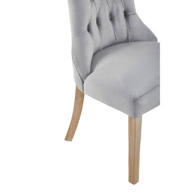Orsina Kensington Townhouse Grey Velvet Buttoned Dining Chair