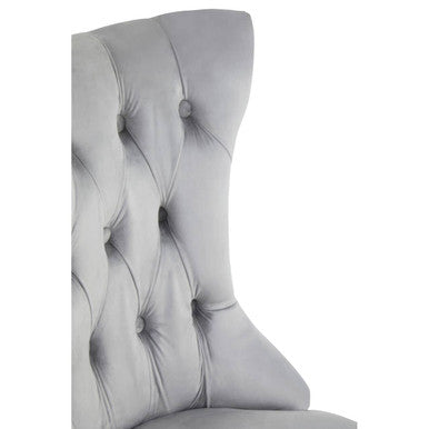 Orsina Kensington Townhouse Grey Velvet Buttoned Dining Chair