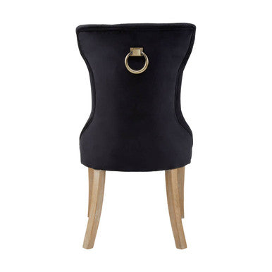 Orsina Kensington Townhouse Black Buttoned Dining Chair | Tufted Wood