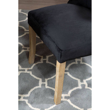Orsina Kensington Townhouse Black Buttoned Dining Chair | Tufted Wood