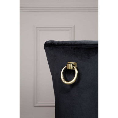 Orsina Kensington Townhouse Black Buttoned Dining Chair | Tufted Wood