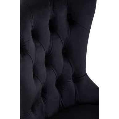 Orsina Kensington Townhouse Black Buttoned Dining Chair | Tufted Wood