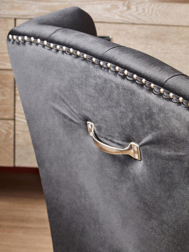Orsina Kensington Black Velvet Dining Chair – Tufted Winged Back