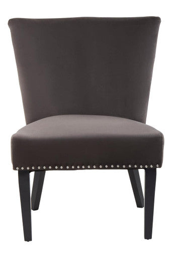 Orsina Kensington Townhouse Mink Wingback Dining Chair | Stud Detail