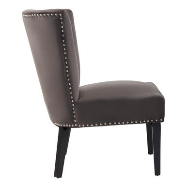 Orsina Kensington Townhouse Mink Wingback Dining Chair | Stud Detail