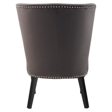Orsina Kensington Townhouse Mink Wingback Dining Chair | Stud Detail
