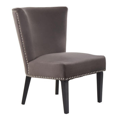 Orsina Kensington Townhouse Mink Wingback Dining Chair | Stud Detail