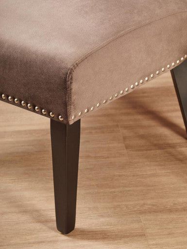 Orsina Kensington Townhouse Mink Wingback Dining Chair | Stud Detail