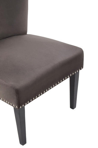Orsina Kensington Townhouse Mink Wingback Dining Chair | Stud Detail