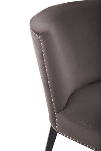 Orsina Kensington Townhouse Mink Wingback Dining Chair | Stud Detail
