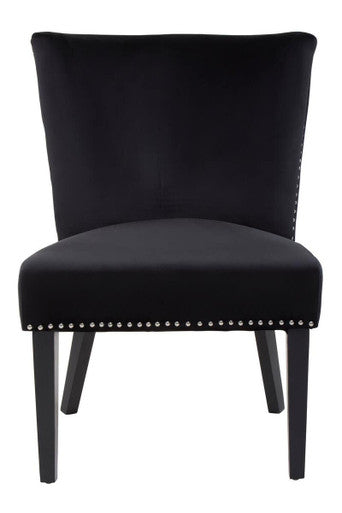 Orsina Kensington Black Winged Dining Chair – Studded Upholstery