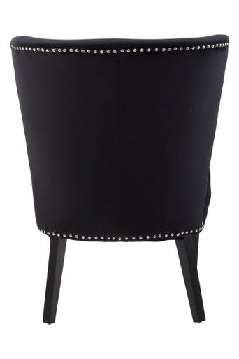 Orsina Kensington Black Winged Dining Chair – Studded Upholstery