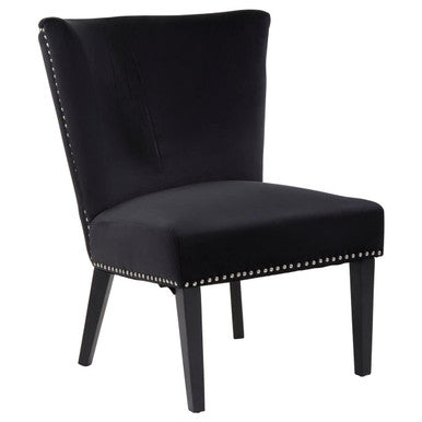 Orsina Kensington Black Winged Dining Chair – Studded Upholstery
