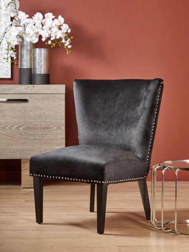 Orsina Kensington Black Winged Dining Chair – Studded Upholstery