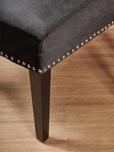 Orsina Kensington Black Winged Dining Chair – Studded Upholstery