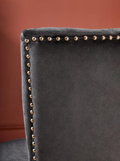 Orsina Kensington Black Winged Dining Chair – Studded Upholstery