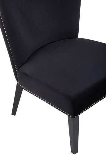Orsina Kensington Black Winged Dining Chair – Studded Upholstery