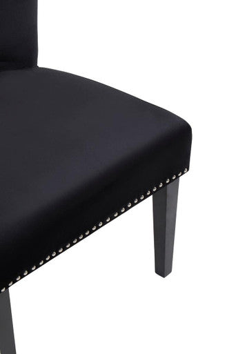 Orsina Kensington Black Winged Dining Chair – Studded Upholstery