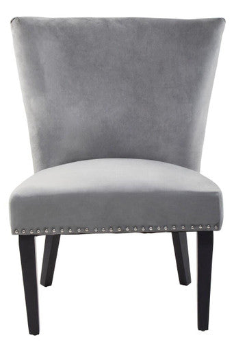 Orsina Kensington Townhouse Grey Winged Dining Chair | Studded Upholstery