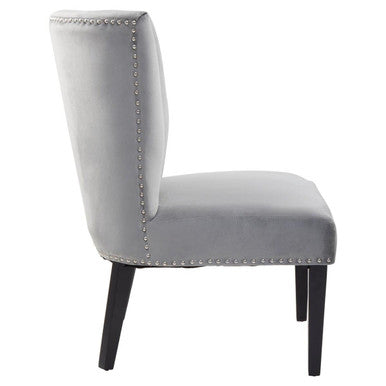 Orsina Kensington Townhouse Grey Winged Dining Chair | Studded Upholstery