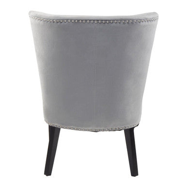 Orsina Kensington Townhouse Grey Winged Dining Chair | Studded Upholstery