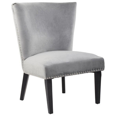 Orsina Kensington Townhouse Grey Winged Dining Chair | Studded Upholstery