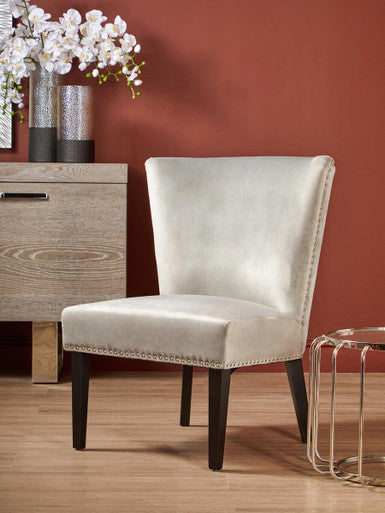 Orsina Kensington Townhouse Grey Winged Dining Chair | Studded Upholstery