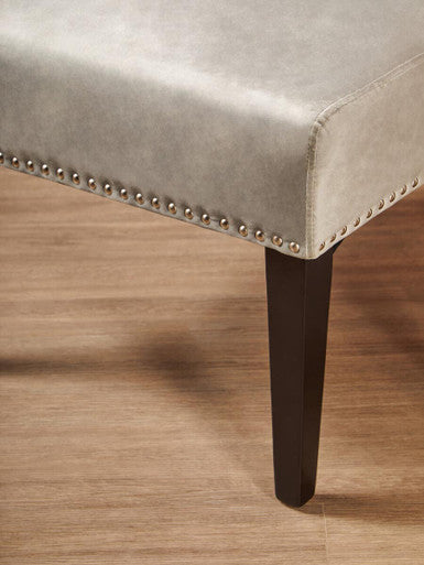 Orsina Kensington Townhouse Grey Winged Dining Chair | Studded Upholstery