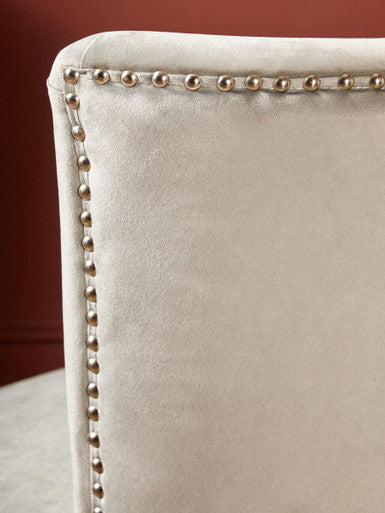 Orsina Kensington Townhouse Grey Winged Dining Chair | Studded Upholstery