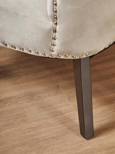Orsina Kensington Townhouse Grey Winged Dining Chair | Studded Upholstery