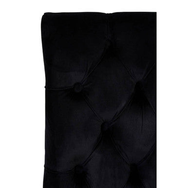 Orsina Kensington Black Buttoned Dining Chair with Antique Legs