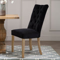 Orsina Kensington Black Buttoned Dining Chair with Antique Legs