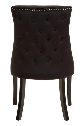 Orsina Kensington Black Velvet Dining Chair | Tufted with Stud Trim