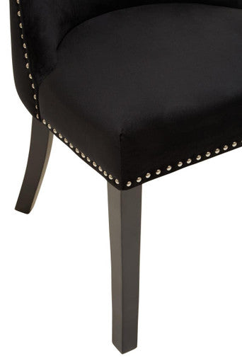 Orsina Kensington Black Velvet Dining Chair | Tufted with Stud Trim