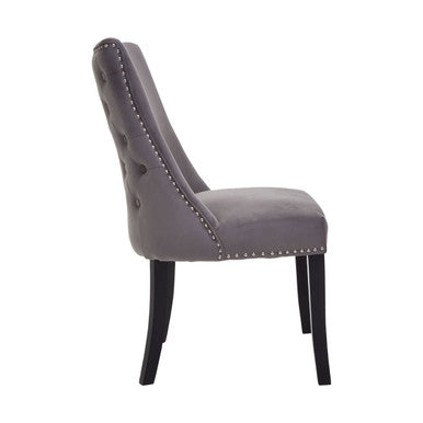 Orsina Kensington Townhouse Dark Grey Tufted Upholstered Dining Chair
