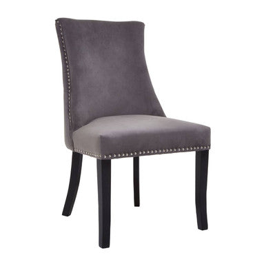 Orsina Kensington Townhouse Dark Grey Tufted Upholstered Dining Chair