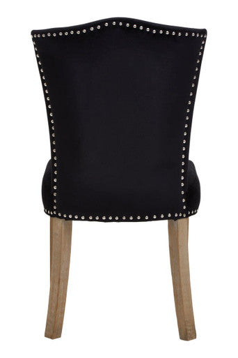 Orsina Kensington Townhouse Black Velvet Dining Chair – Stud Detail