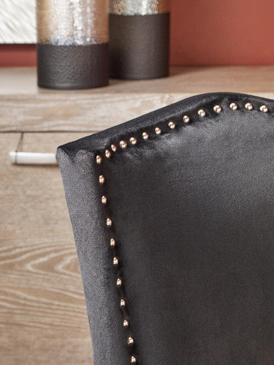 Orsina Kensington Townhouse Black Velvet Dining Chair – Stud Detail