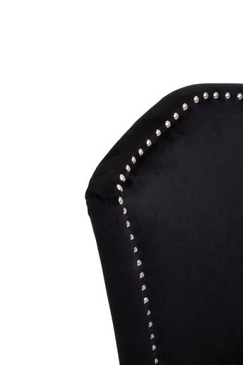 Orsina Kensington Townhouse Black Velvet Dining Chair – Stud Detail