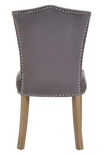 Orsina Kensington Townhouse Grey Velvet Dining Chair | Antique Legs