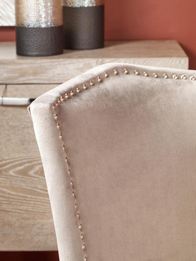 Orsina Kensington Townhouse Grey Velvet Dining Chair | Antique Legs