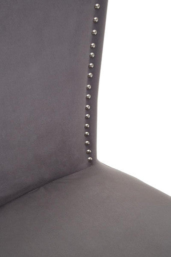 Orsina Kensington Townhouse Grey Velvet Dining Chair | Antique Legs