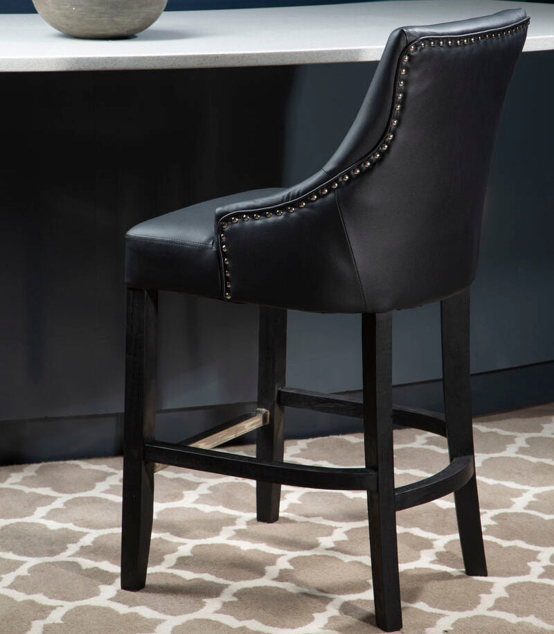 Orsina Kensington Townhouse Charcoal Leather Effect Bar Chair