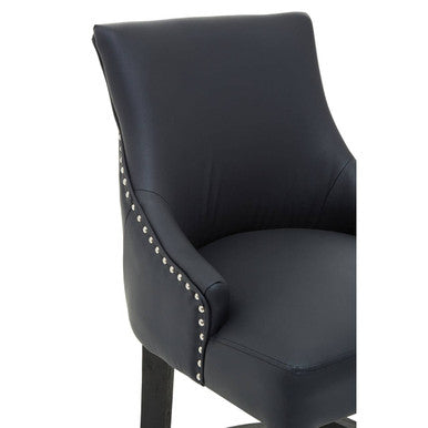 Orsina Kensington Townhouse Charcoal Leather Effect Bar Chair