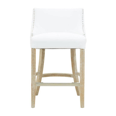 Orsina Kensington Townhouse Ivory Leather-Effect Studded Bar Chair
