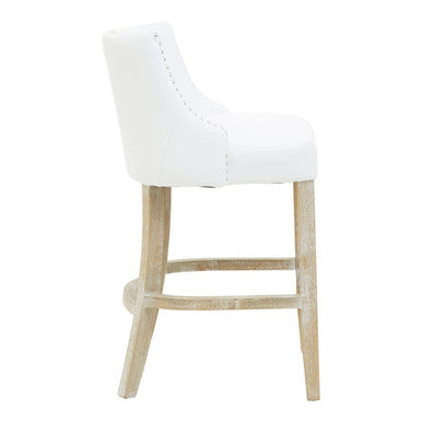 Orsina Kensington Townhouse Ivory Leather-Effect Studded Bar Chair
