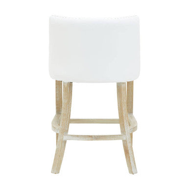 Orsina Kensington Townhouse Ivory Leather-Effect Studded Bar Chair